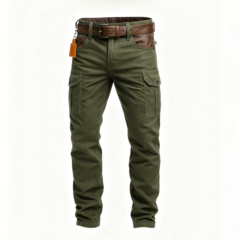 Men's Autumn/Winter New Outdoor Washed Cotton Casual Cargo Trousers With Multiple Pockets-inspireuse
