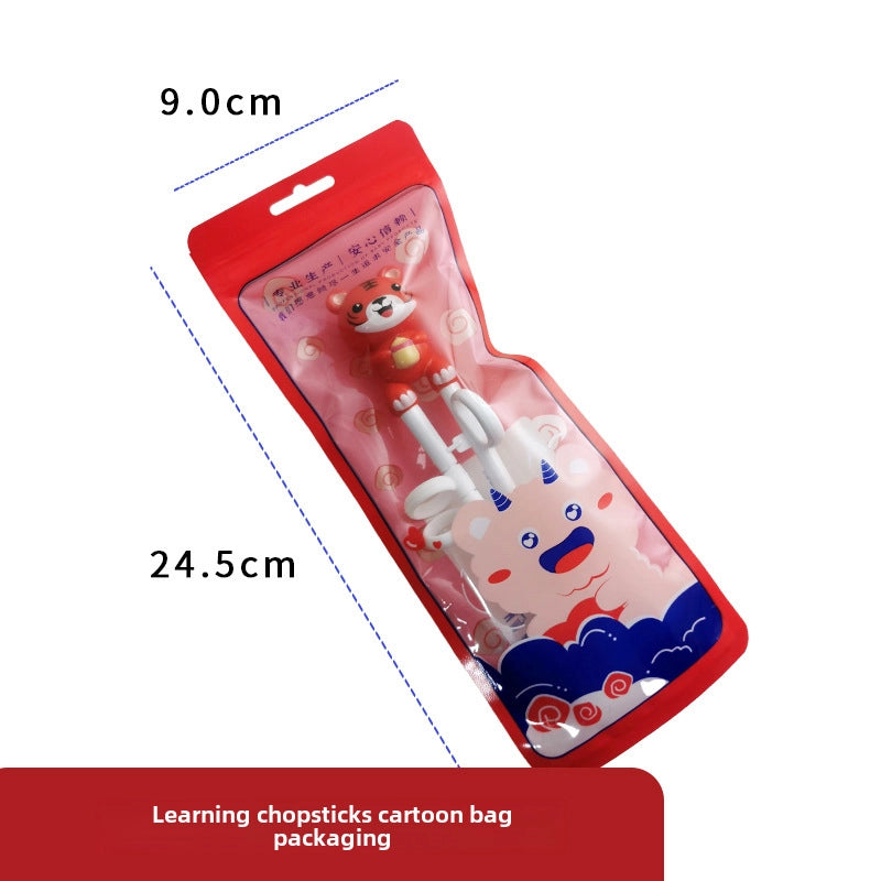 Maternal And Infant Products Portable Feeding Children’s Tableware Set Cartoon Learning Chopsticks Training Chopsticks 304 Stainless Steel Spoon Fork