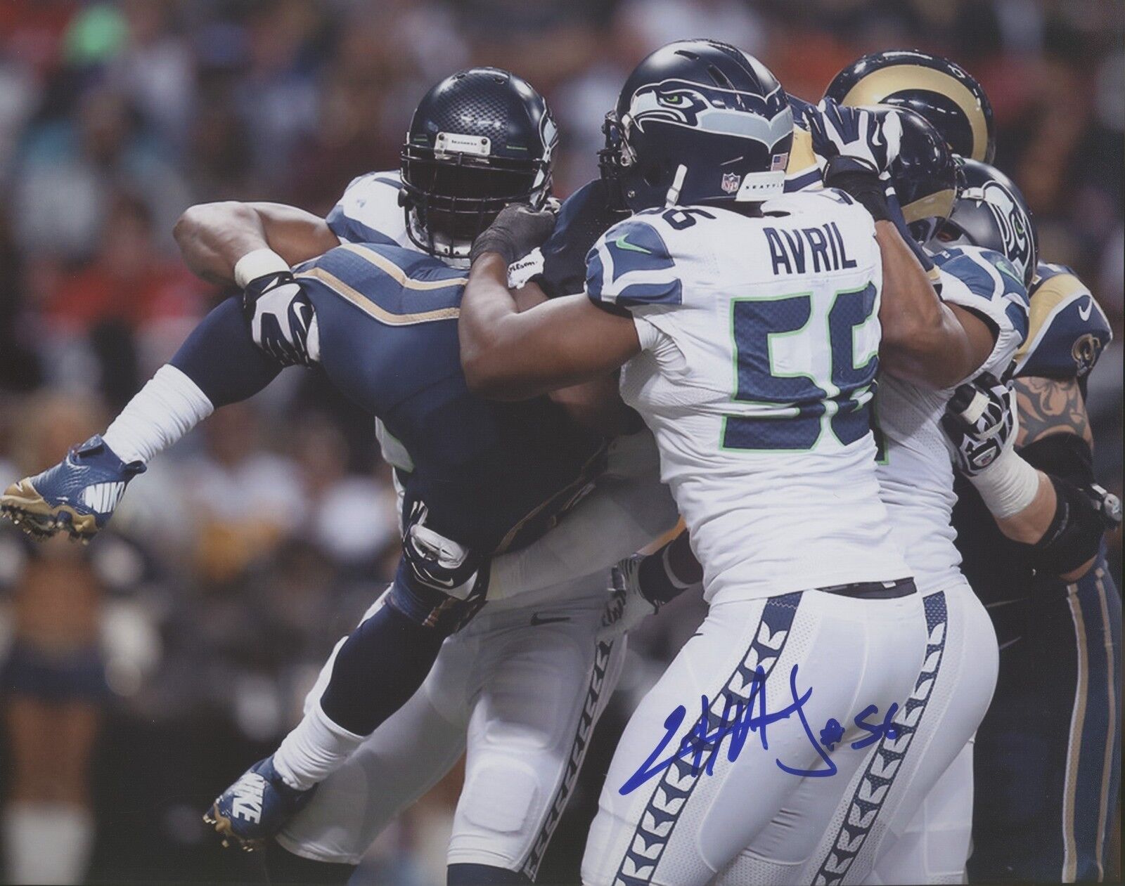 Cliff Avril 8x10 Autographed Signed AUTO Seahawks SB XLVIII Champion Photo Poster painting 2