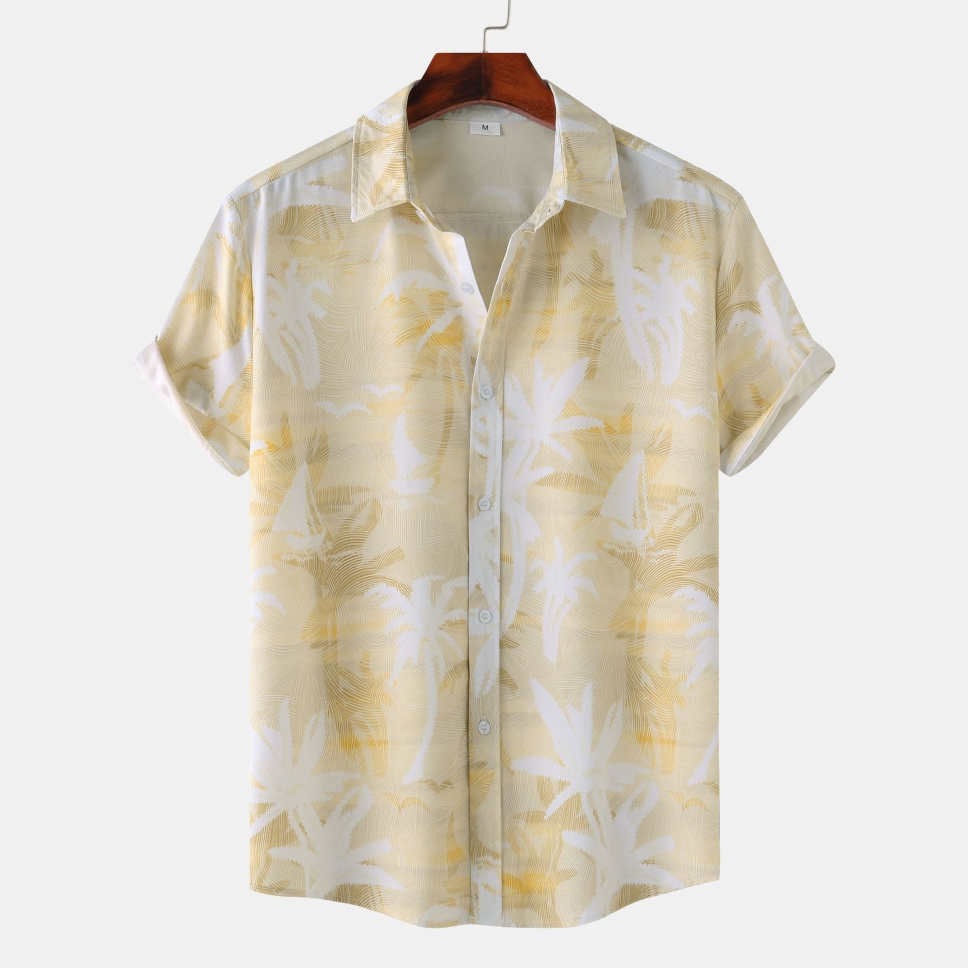 Men's casual and fashionable Hawaiian beach vacation printed short sleeved shirt PLUSCLOTHESMAN