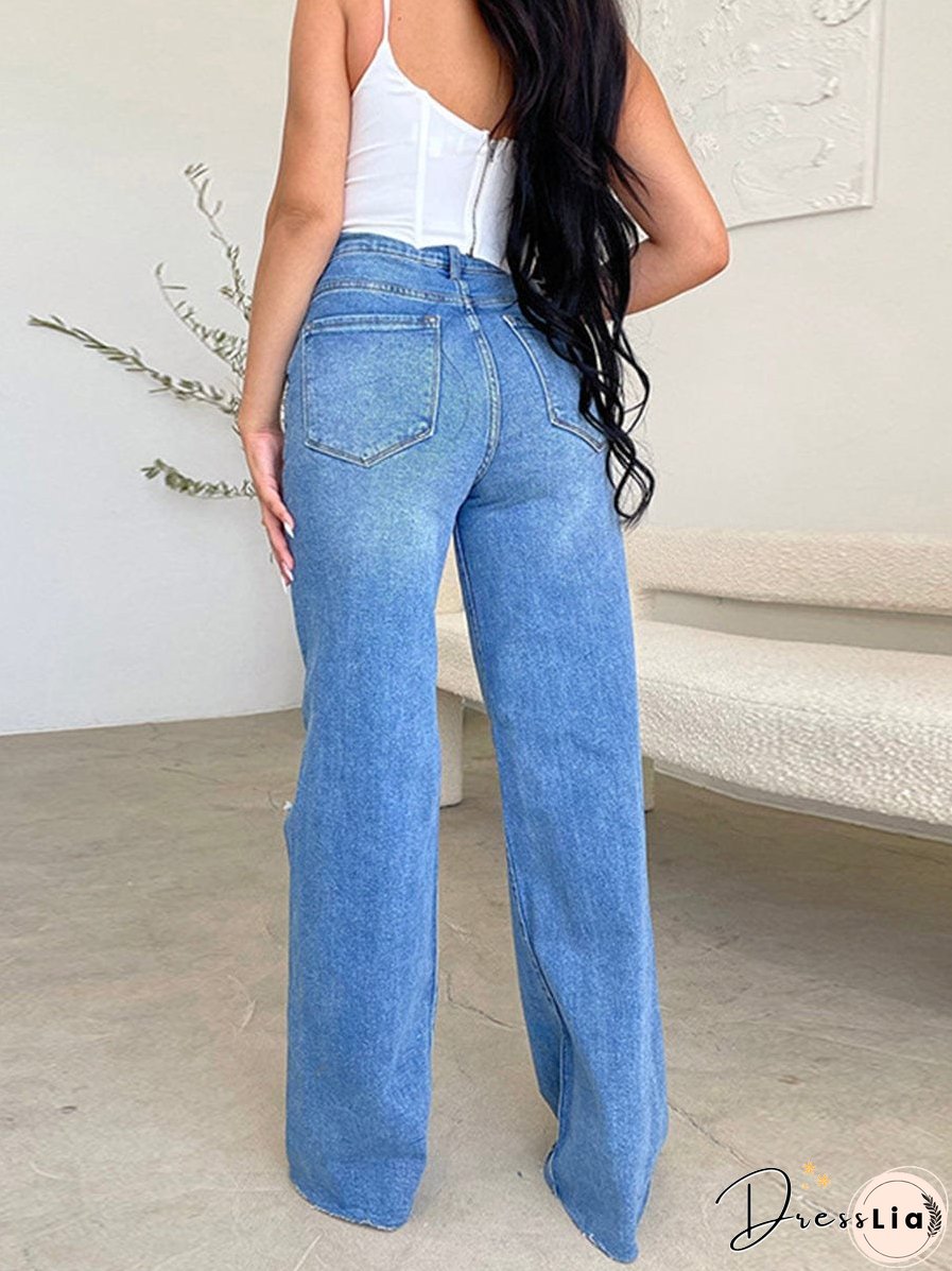 Distressed Denim Trousers
