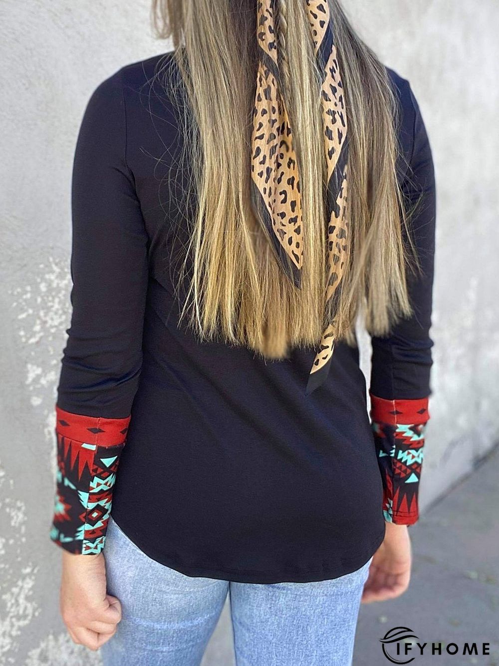 Vintage Crew Neck Printed Long Sleeve shirt & Tunic Top | IFYHOME