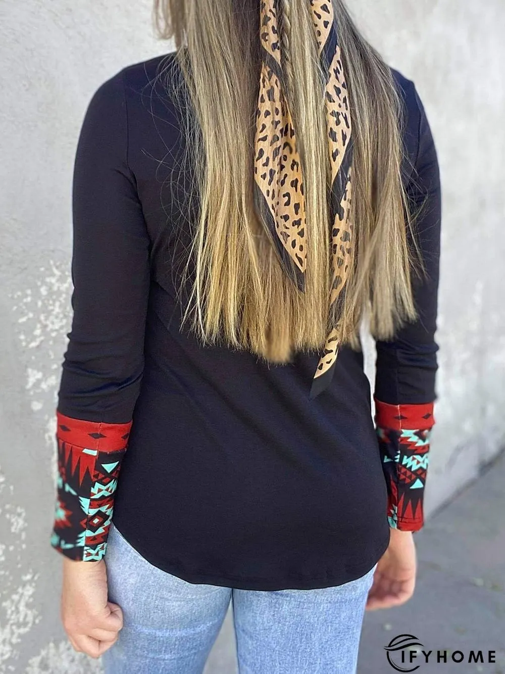 Vintage Crew Neck Printed Long Sleeve shirt & Tunic Top | IFYHOME