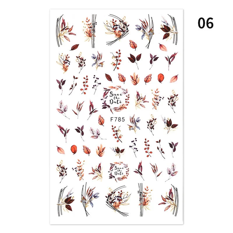 Ripple Marble Blooms Stickers For Nails Manicures Japanese Color Stitching Design Nails Art Stickers Adhesive Tape Decoration