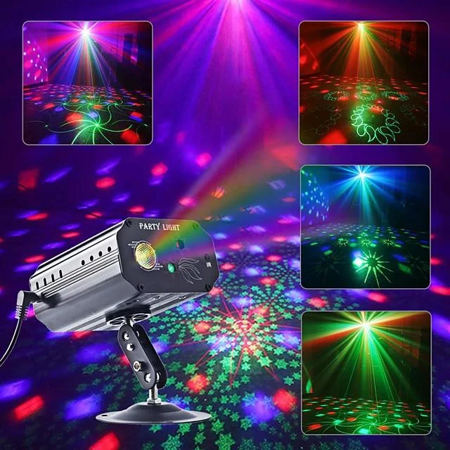 CHINLY Party Light RGB DJ Disco Laser Sound Activated LED Projector Christmas Halloween Decoration Wedding Gift Birthday Karaoke KTV Bars