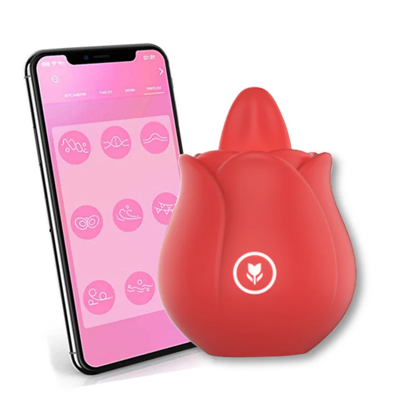 App Remote Control Tongue-licking Rose Toy
