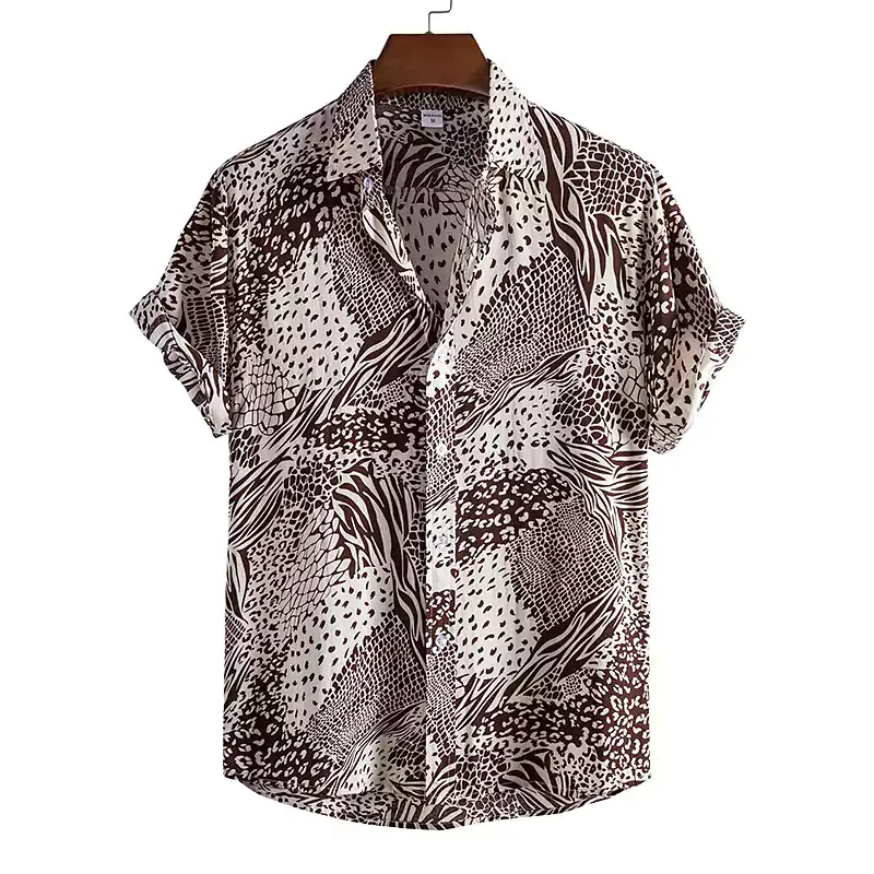 Abstract Polka Dot Short Sleeve Casual Shirt letclo 