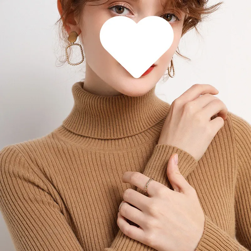 Uveng Uveng Temperament High-Neck Basic Sweater Women's Autumn And Winter Repair Jacket Inside The Bottom Of The Long-Sleeved Knitting Shirt