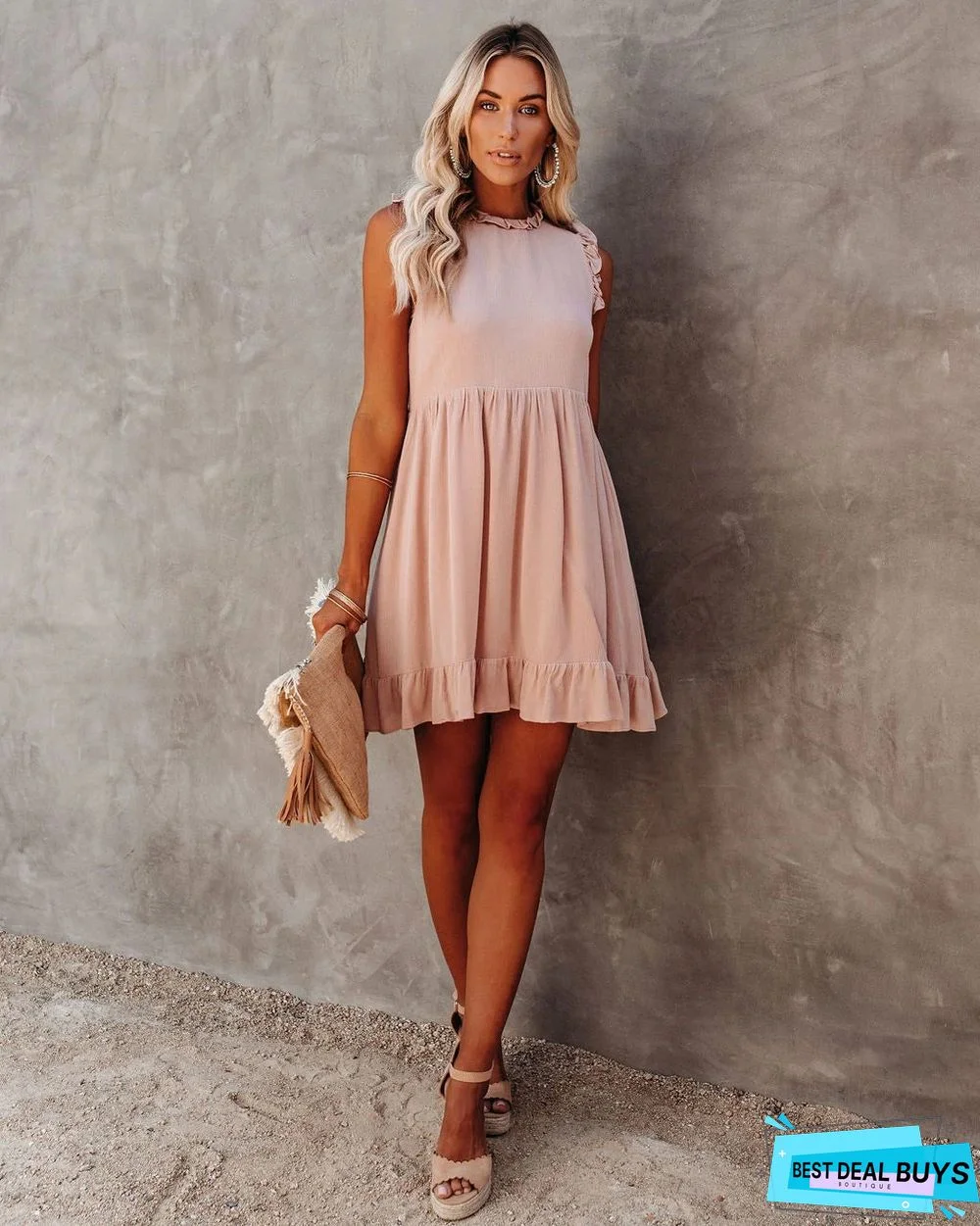 Summer Women's New Dress Ruffled Waist