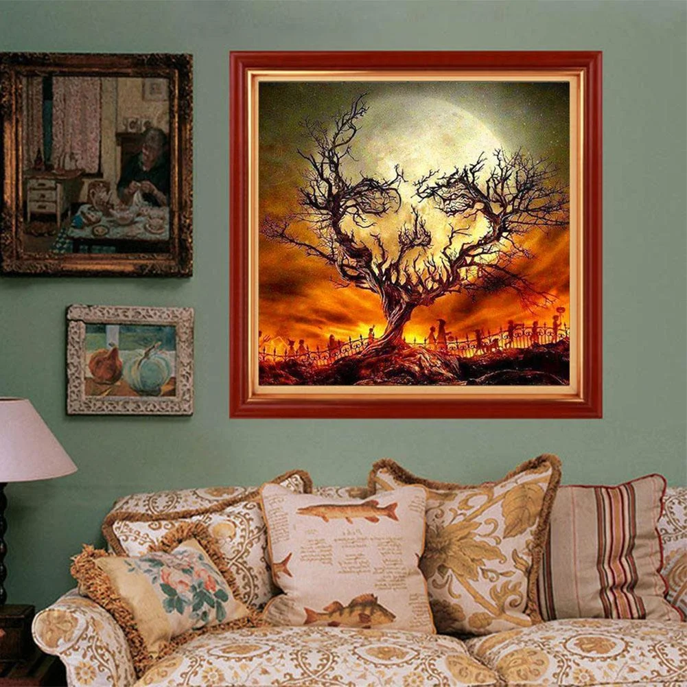 Diamond Painting - Full Round Drill - Halloween Tree(30*30cm)