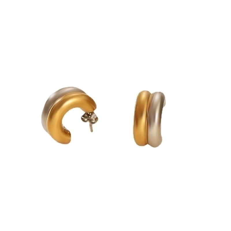 1 Pair Fashion U Shape Plating 304 Stainless Steel 18K Gold Plated Earrings
