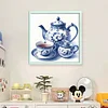 Blue And White Porcelain Tea Set-11CT Stamped Cross Stitch 40*40cm/15.75*15.75in