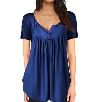 2019 Women Summer V-Neck Short Sleeve T shirts Loose Sexy camiseta feminina T Shirts Female Plus Size Long Style Tops