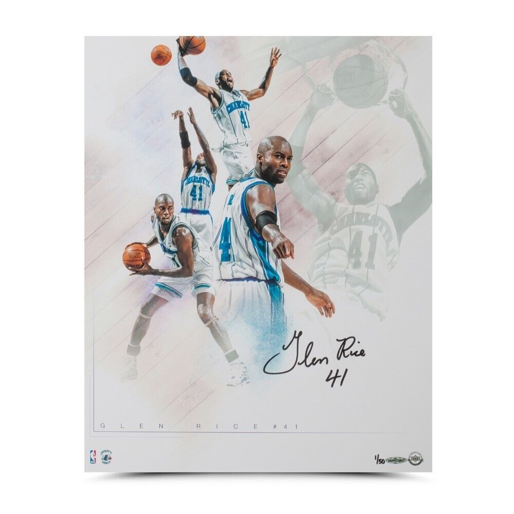 Glen Rice Signed Autographed 16X20 Photo Poster painting Buzz