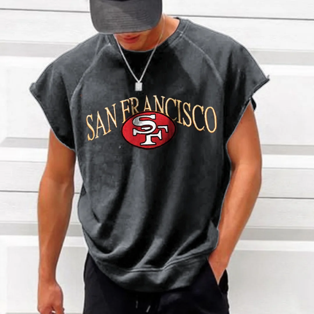 Men's Vintage San Francisco 49ers NFL Sleeveless Top、、URBENIE