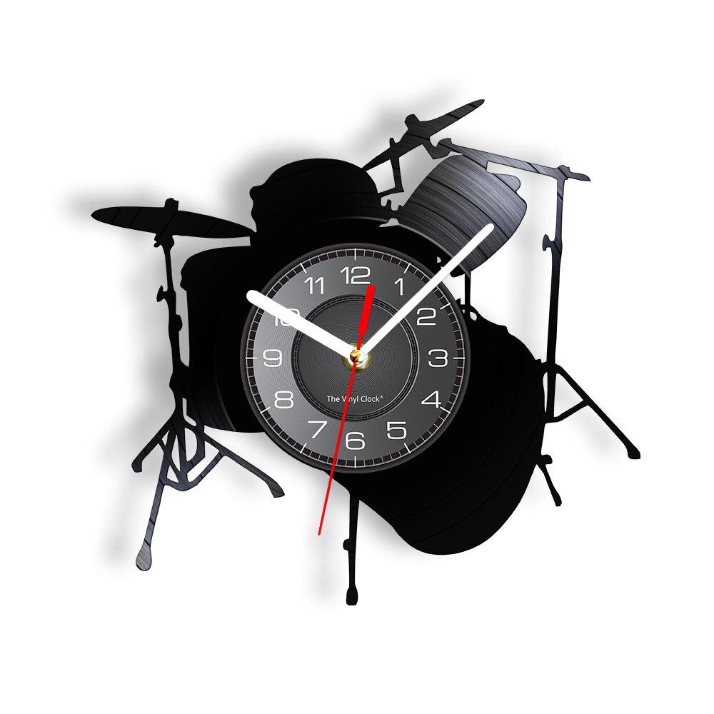 

Drum Set Album Clock Music - Vinyl Record Wall Clock - Without LED, 501 Original