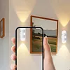 LED Magnetic Night Light Motion Sensor Wall Lamp Wireless Closet Light Rechargeable Magnetic Dimmable Step Lamp for Bedroom Hallway Stairs Lighting