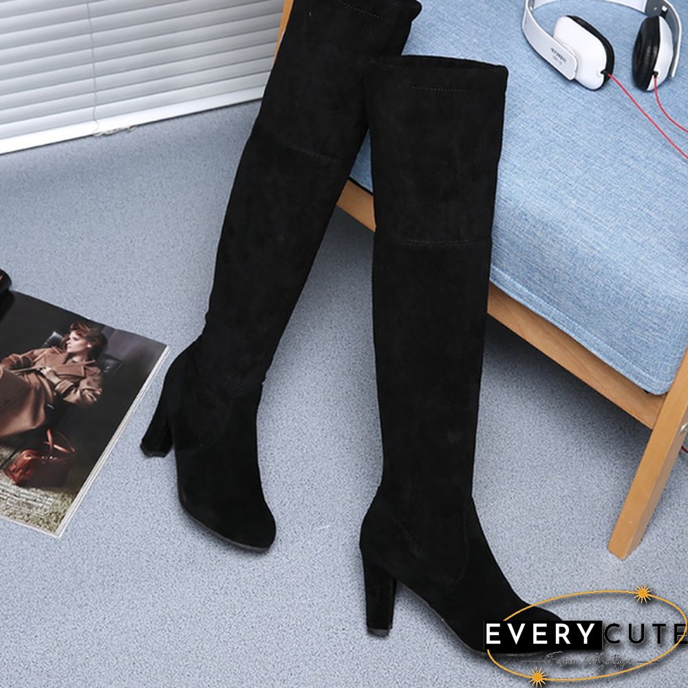 Autumn And Winter Women's Fashion Boots Over Knee High Boot Lace Up High Heel Long Thigh Boots Shoes