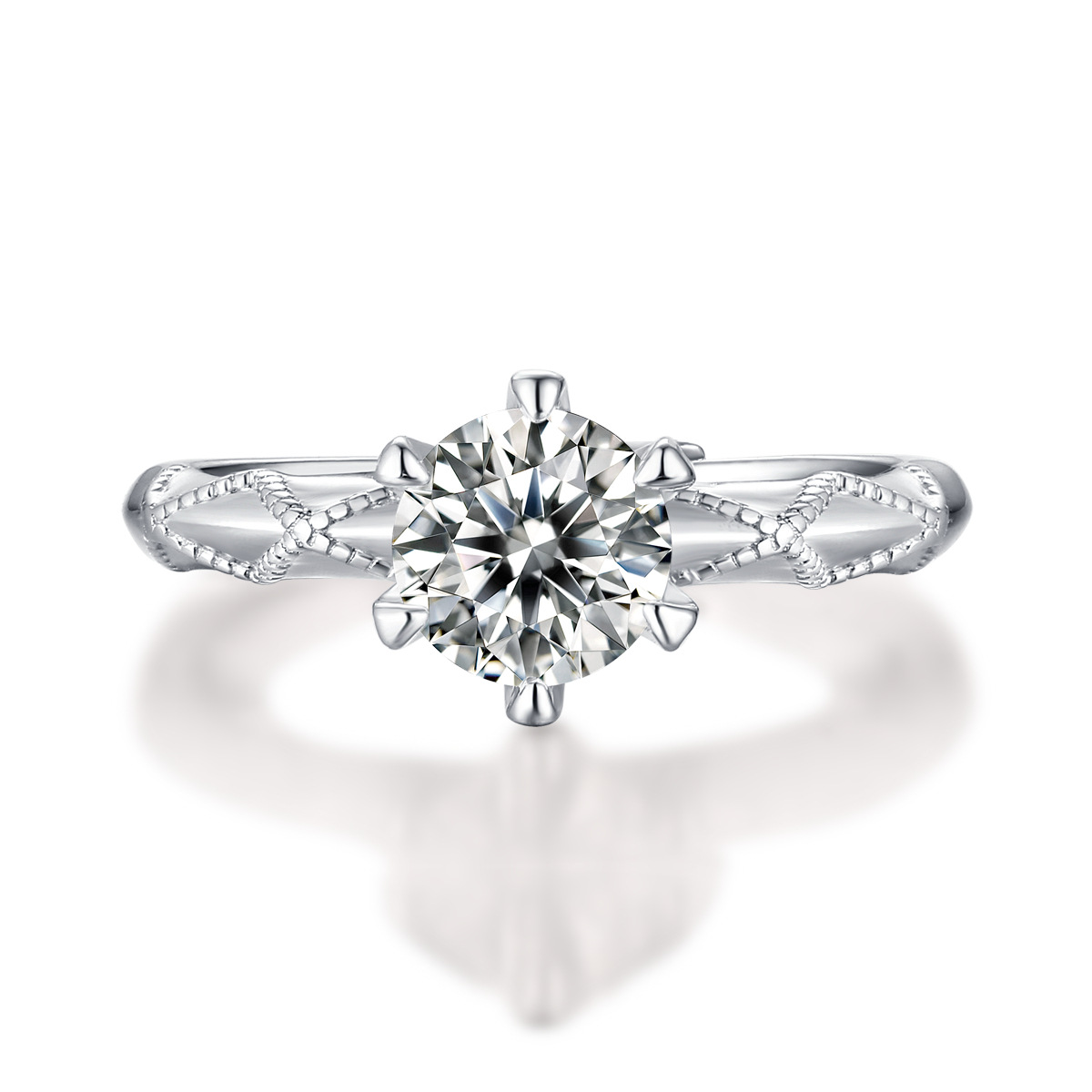  Moissanite Ring 925 Sterling Silver  Diamond Engagement Wedding Band Fine Jewelry For Women