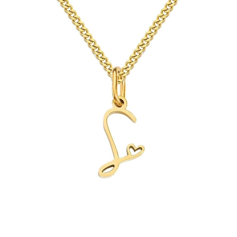 Stainless Steel Minimalist Plating Letter Solid Color Pendant Necklace
