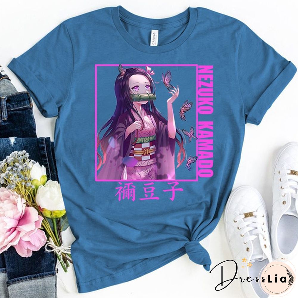 Funny Demon Slayer Kamado Nezuko Print T-shirt Women Men Summer Casual Short Sleeve Shirt Fashion Loose Tops
