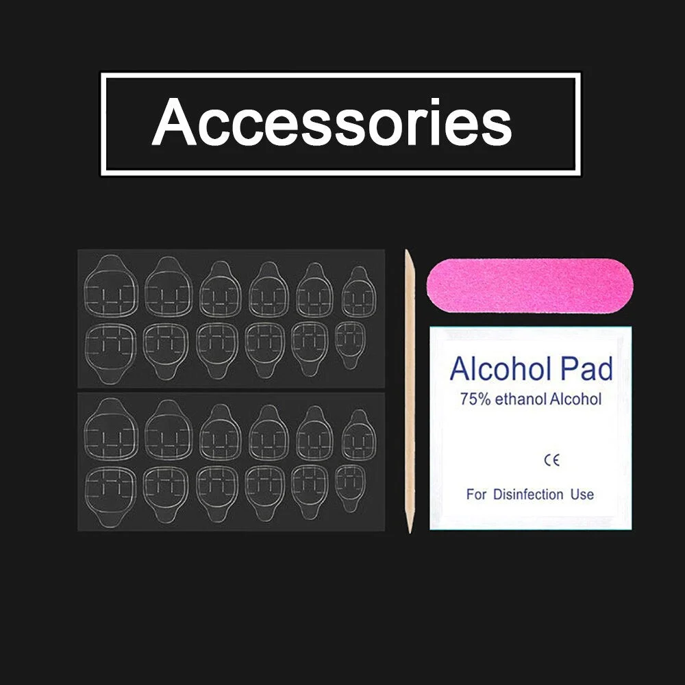 10 Sheets/Lot Thin Super Sticky Nail Adhesives For Press On False Nail Tips 5 Sizes, 20 Pieces/Sheets-Nail Inspo