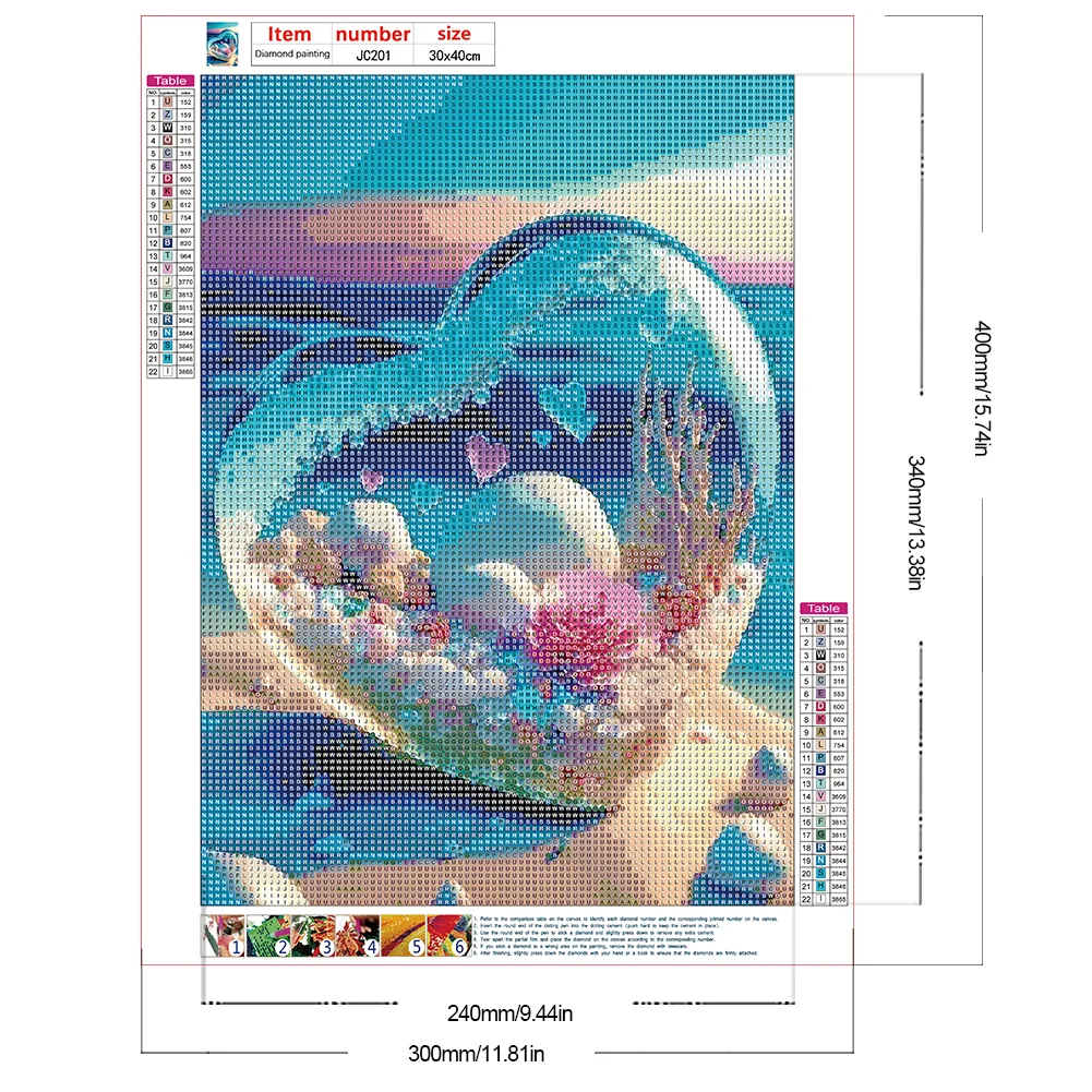 Diamond Painting - Full Round Drill - Beach Love Crystal Flower(Canvas|30*40cm)