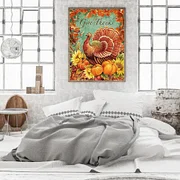 Thanksgiving Turkey 30*40CM(Canvas) Full Round Drill Diamond Painting