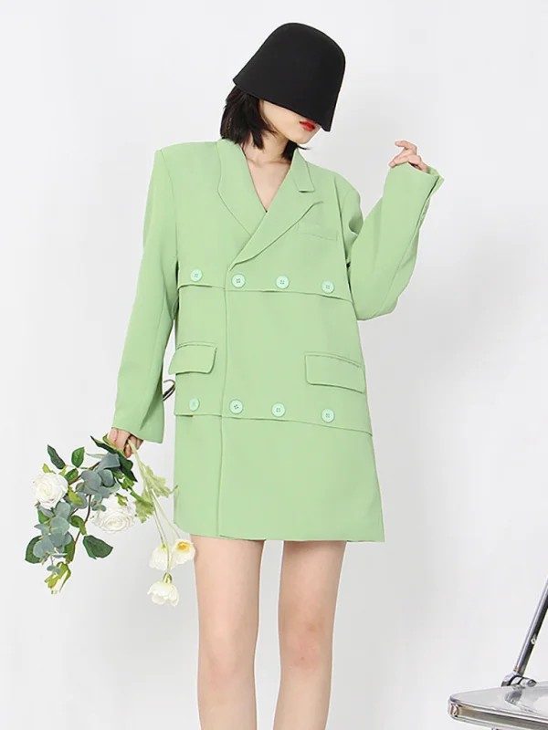 Women's fashion long sleeve irregular blazer Flusfy
