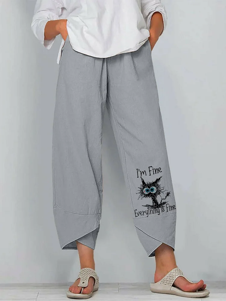 Casual Cotton Cartoon Casual Pants