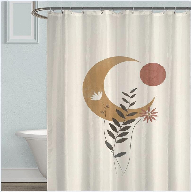 Morandi Simple Strokes Shower Curtain 100% Polyester Simple Korean Style Shower Curtain Bathroom Set Waterproof Shower Curtain
