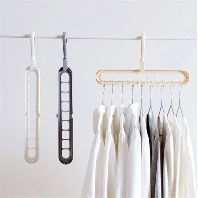Plastic Multi-hole Support clothes hanger circle Drying storage racks Multifunction scarf hangers home clothes storage shelf