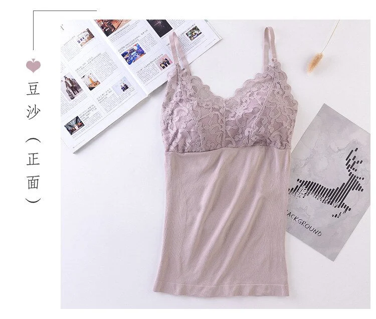 Sexy Lace Tank Top Soft Skin Wireless Straps Beauty Back Crop Top Women Lingerie Vest Tee Camisole Feminino Soutien Gorge