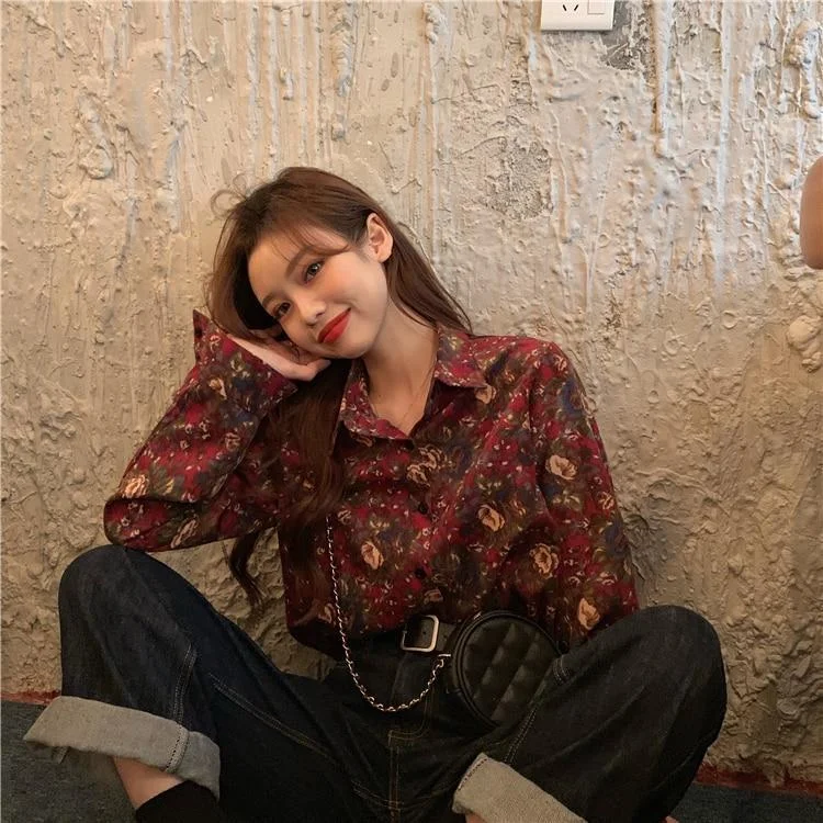 VINTAGE CHIC FLORAL SHIRT V107