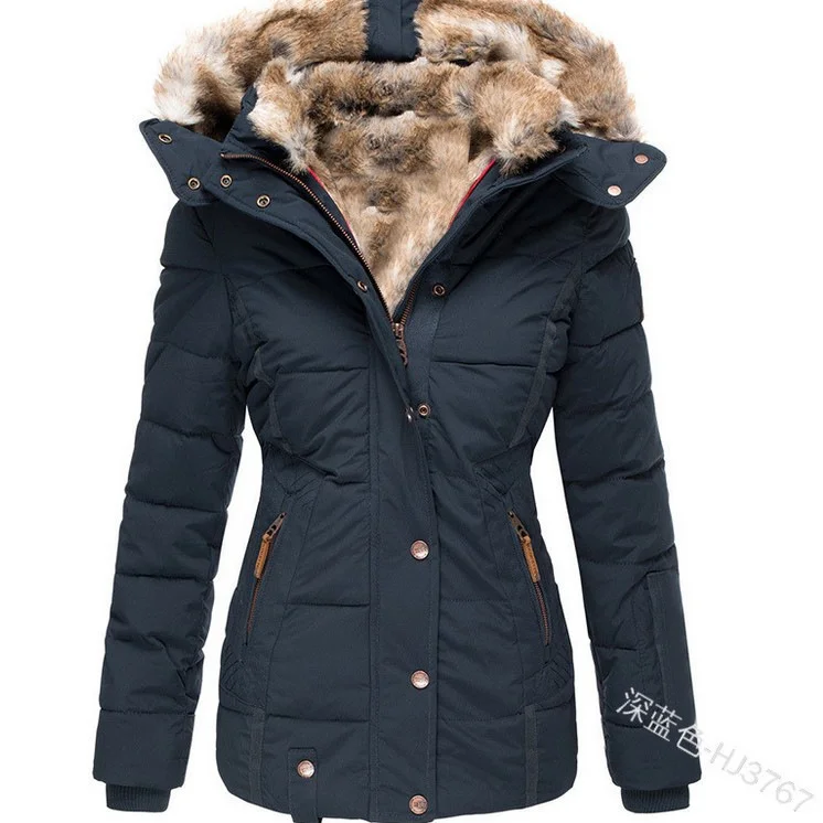 Uveng Uveng Casual Warm Collar Zip Button Open Shirt Design Long Sleeves Of Individual Cotton Coat Hooded Top