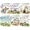 6pcs Diamond Painting Happy Birthdays Cake Greeting Card with Envelope for Family Friends Holiday Gift Congratulations
