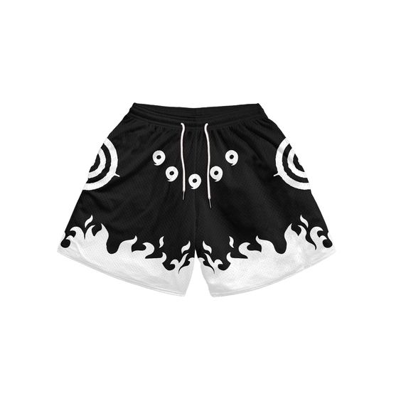 Sopula Flame Geometric Print Drawstring Mesh Shorts - SOPULA