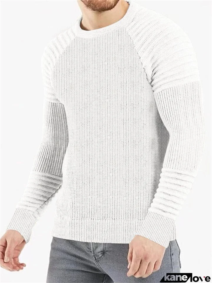 Men's Fashion Simple Knitted Crew Neck Pullover Shirts for Winter