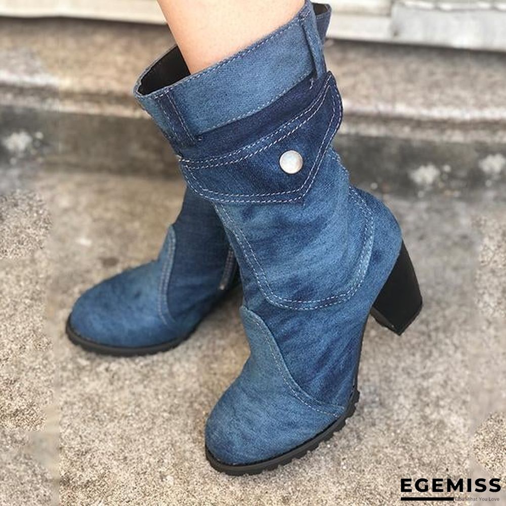 High Heel Zipper Cowboy Boots | EGEMISS
