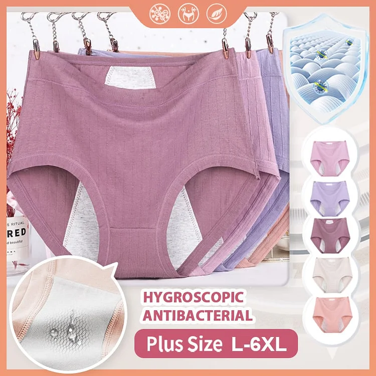 High waist plus size cotton antibacterial and leak-proof physiological underwear Radinnoo.com