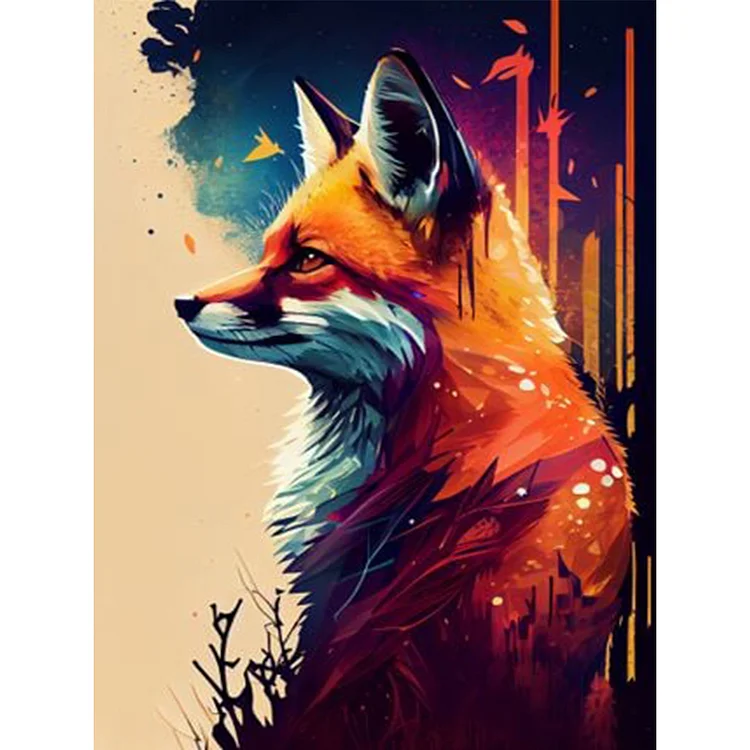 Fox 30*40CM (Canvas) Full Round Drill Diamond Painting gbfke