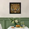 Ornate Golden Tiger Face Special Shaped 5D DIY Partial Drill Diamond Painting Kits for Adults Beginners Home Decor Diamonds Dots Gem Art Kits 11.81 X11.81inch