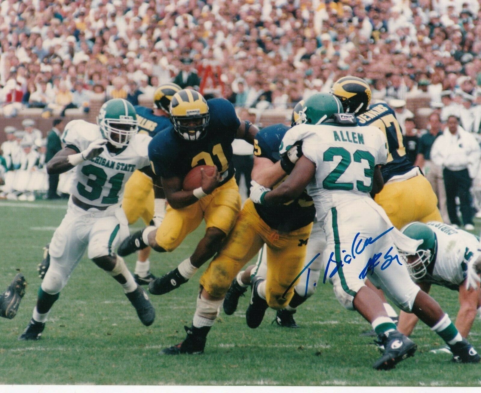 TIM BIAKABUTUKA MICHIGAN WOLVERINES ACTION SIGNED 8x10