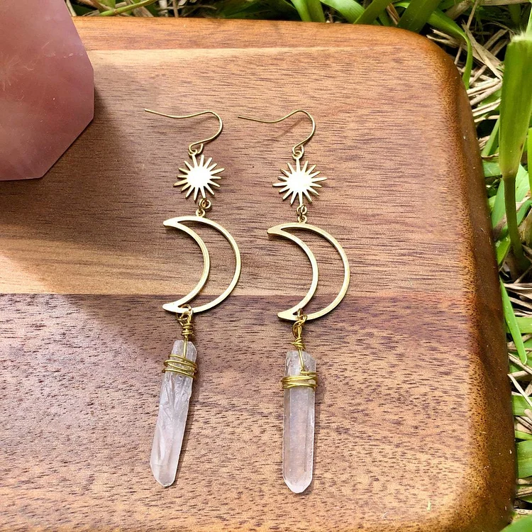 Moon Star Crystal Earrings