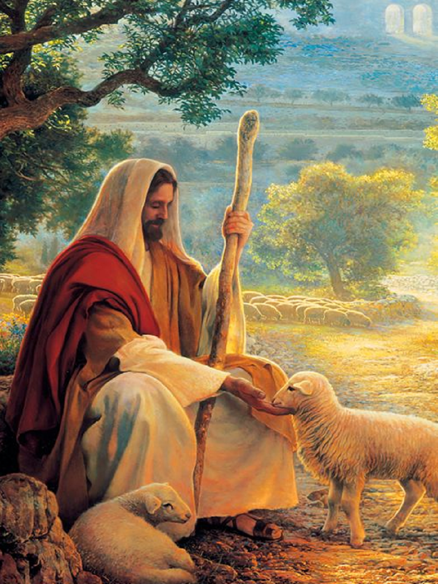 Jesus And The Lamb 30*40CM(Canvas) Full Round Drill Diamond Painting gbfke