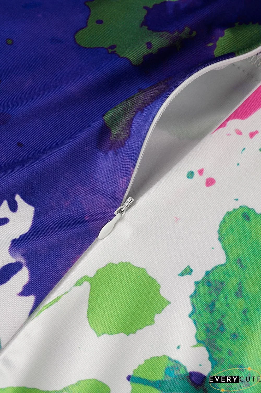 Green Casual Print Tie-dye V Neck Plus Size Jumpsuits