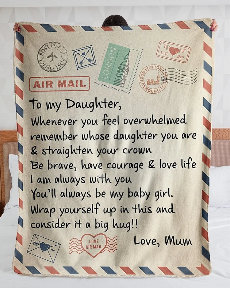 Personalized Letter Blanket for Daughter- Custom Birthday Gift for Her