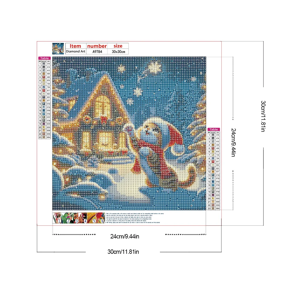 Diamond Painting - Full Round Drill - Christmas Cat(Canvas|30*30cm)