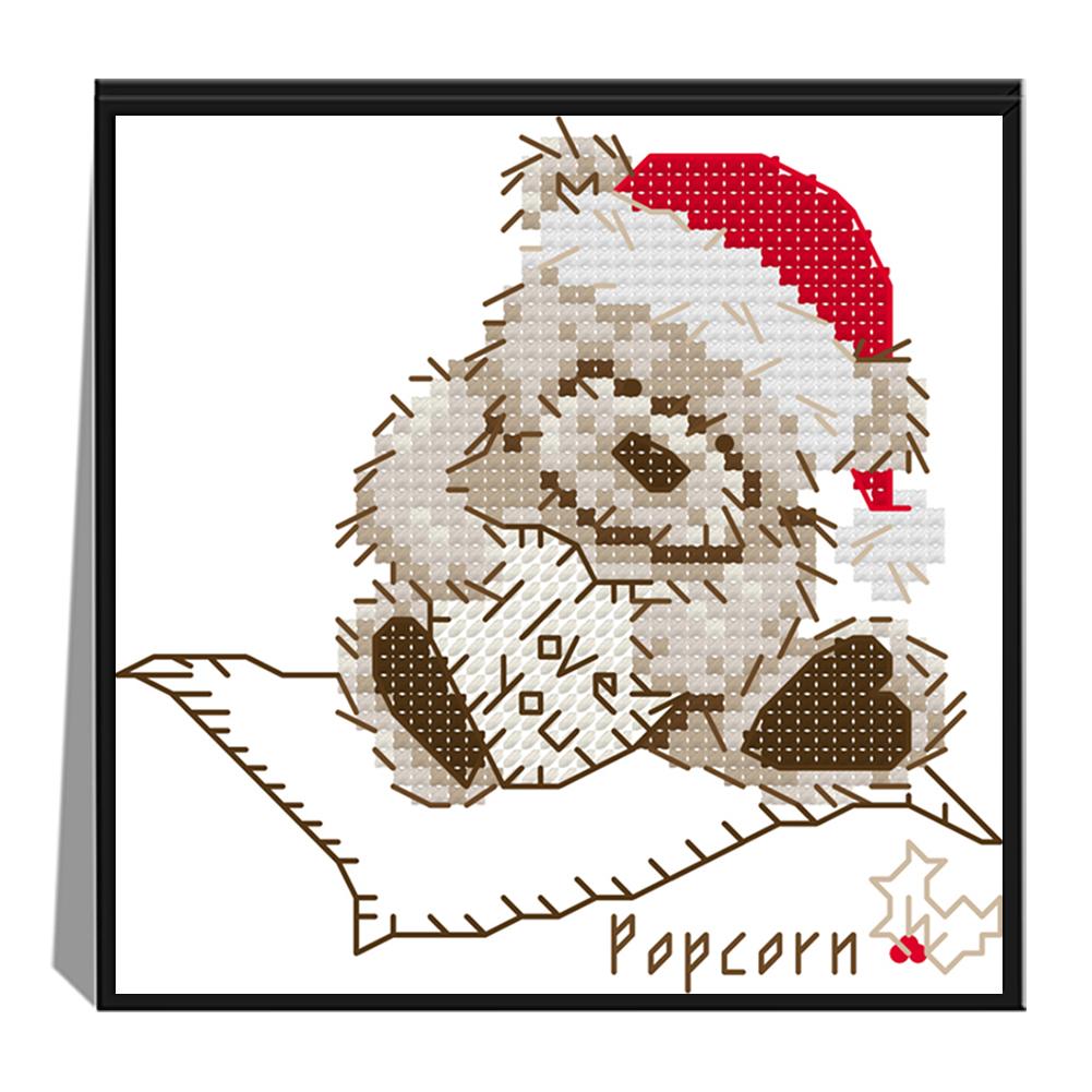 

Christmas bear - 14CT Stamped Cross Stitch - 14*14cm, 501 Original