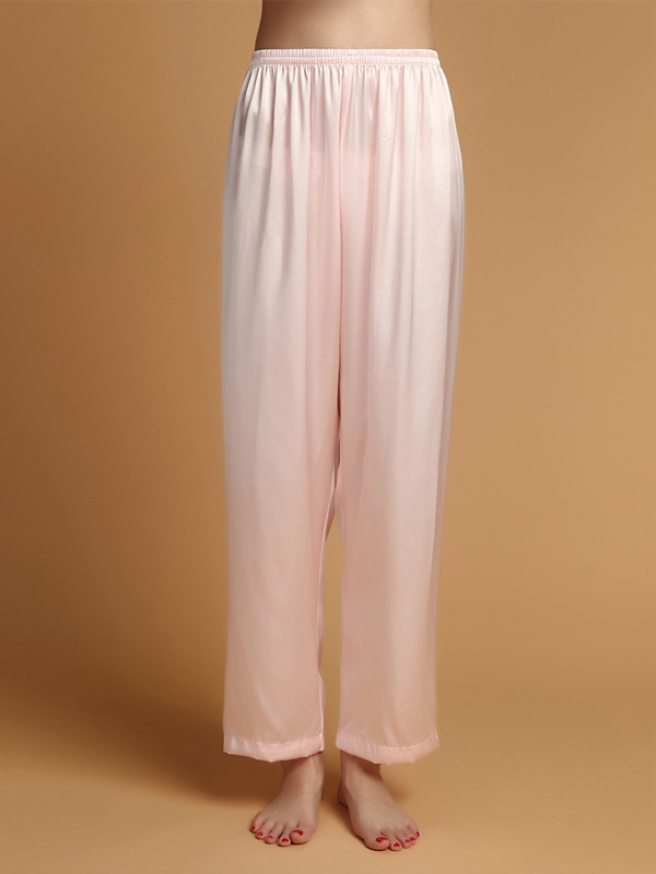 Silk Pajama Pants Home Trousers Straight-leg Style